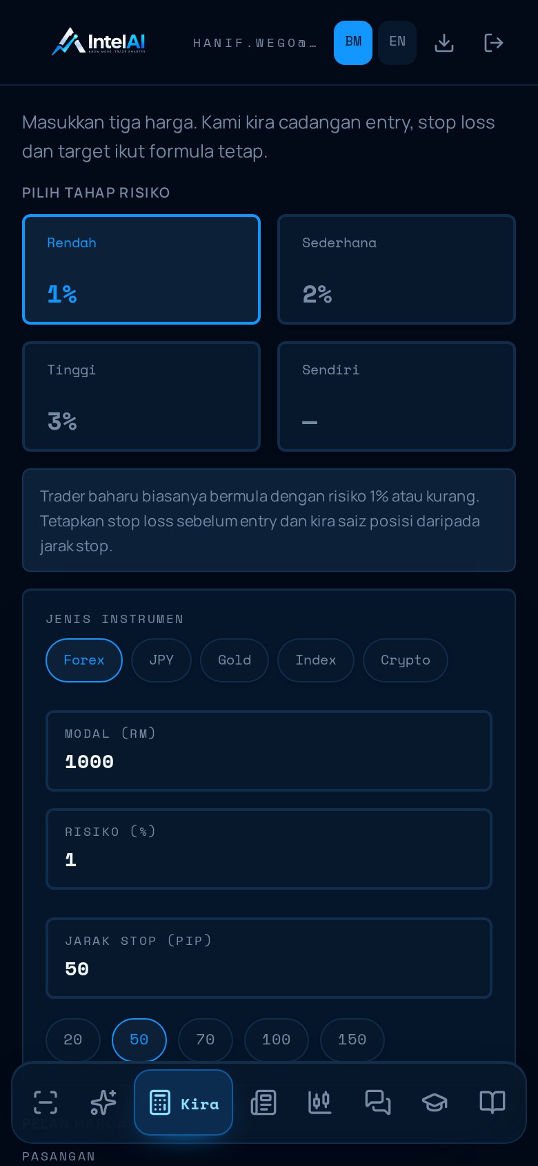 Risk calculator